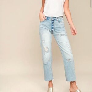 Free People Light Blue Straight Leg Jeans